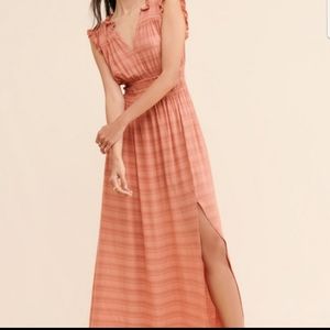 Anthropologie Orange Texture Sleeveless Philipa Maxi Dress